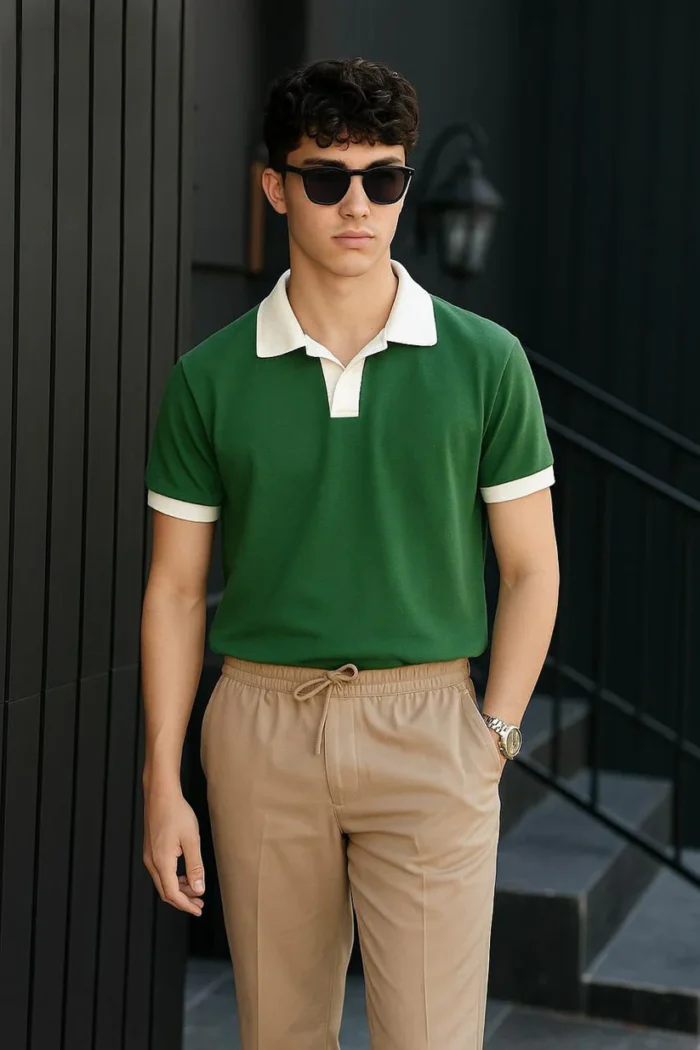 TwoTone JohnnyCollar Polo | Green
