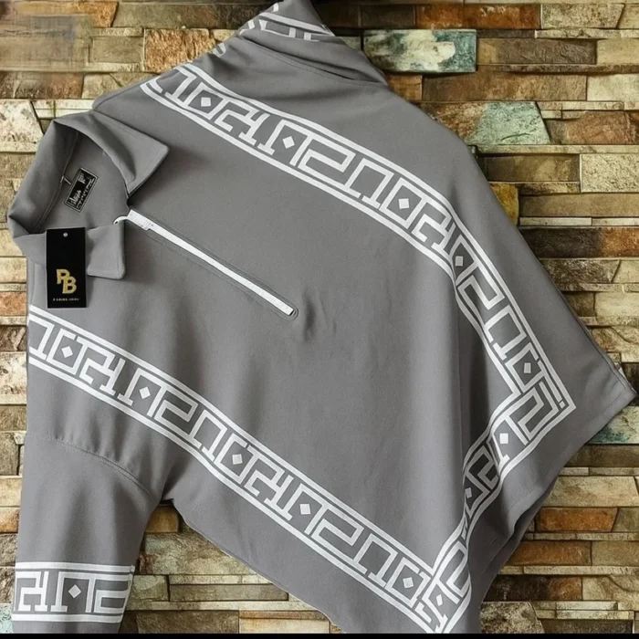 Greek Zipper Polo | Grey